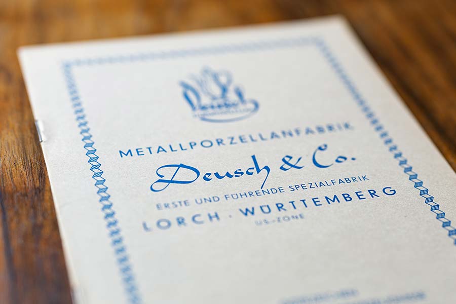 Historisches Dokument mit Aufdruck „Deusch & Co.“ aus der Unternehmensgeschichte
