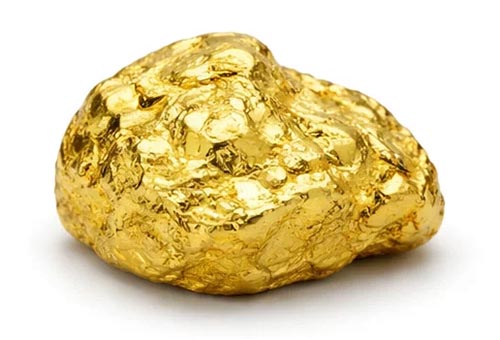 Goldfarbene Metallabbildung als Symbol für Vergoldung und Oberflächenveredelung